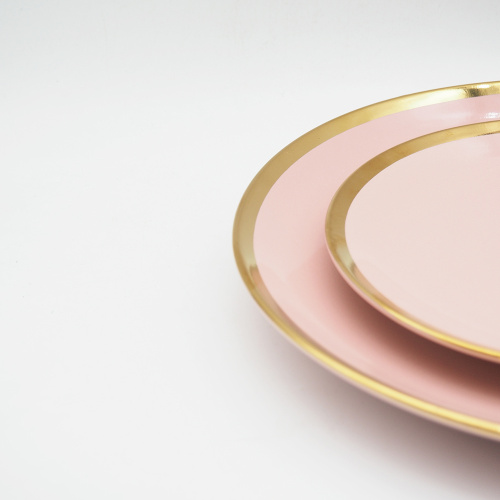Großhandel Nordic Style Europa Hochwertiges Gold Rim -Geschirr Set Luxus -Feinschalte
