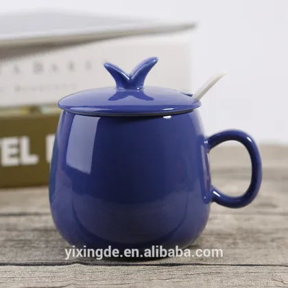 customized glaze ceramics coffee tea cup with spoon