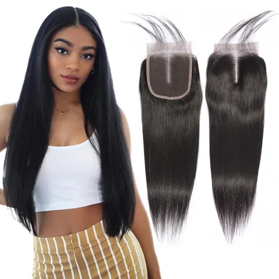wholesale 10 12 14 16 18 20 Inch Virgin Human Hair 4x4 5x5 6x6 7x7 Natural Color 4*4 Transparent Lace Closure