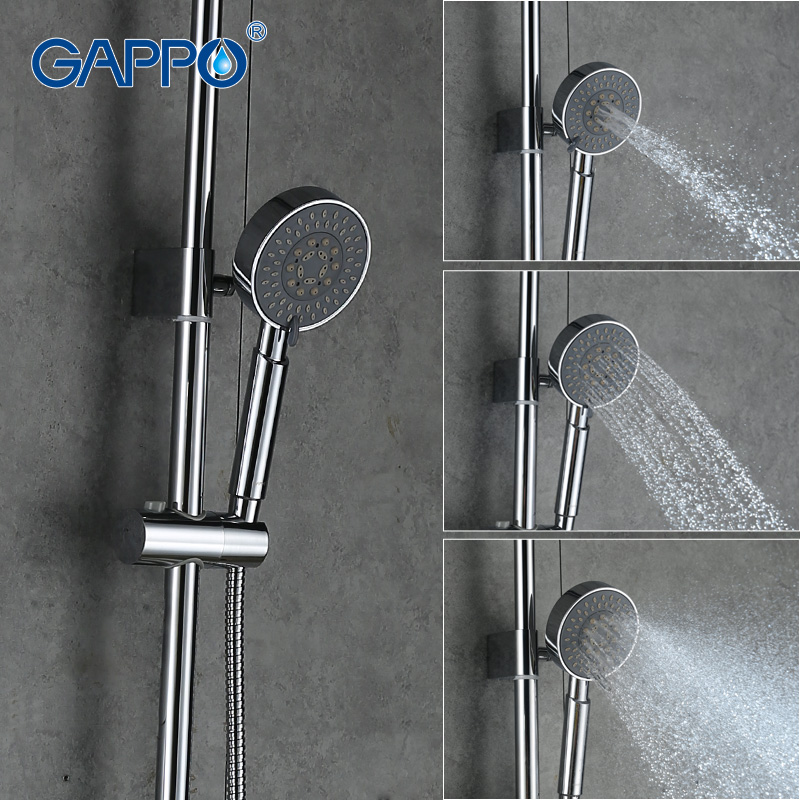 Gappo 1SET Bathroom set faucets set Bath Shower Faucet set with slide bar rainfall shower head bathtub shower faucets G2402