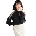 women's lace black top