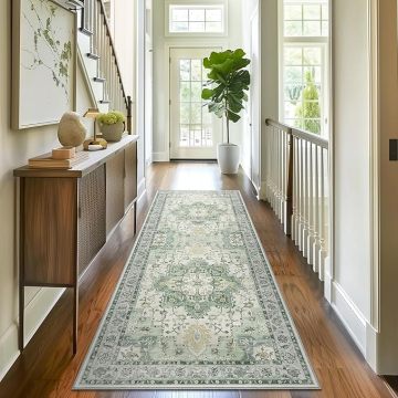 Machine Washable Low Pile Runner Rugs with Vintage Retro Style - OEM ODM Available