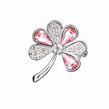 Rhinestone Brooch, Available in Various Colors and Styles, Customized Designs are Accepted