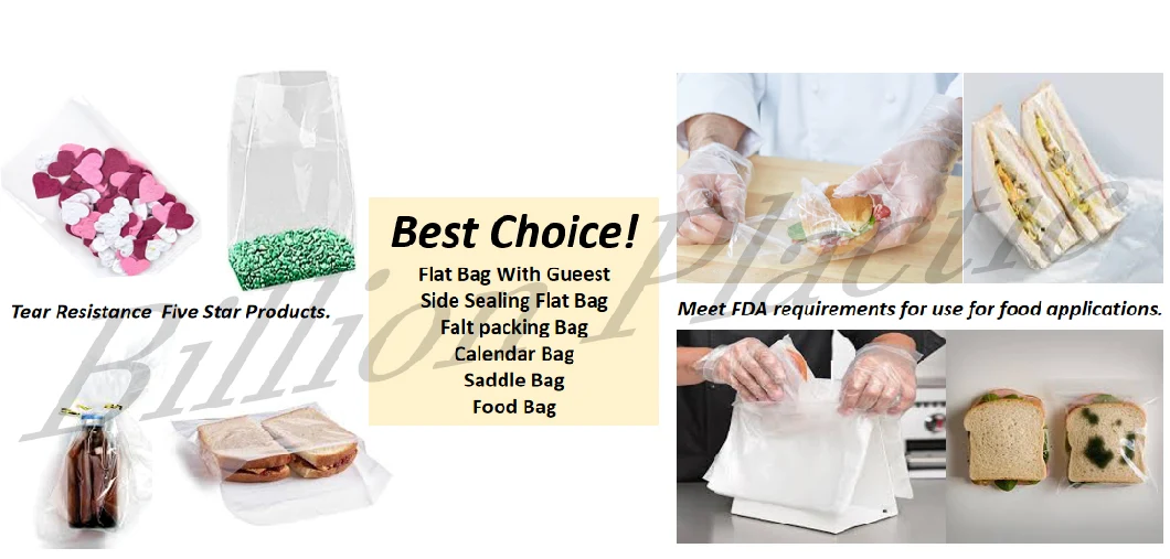 LLDPE Clear Plastic Food Packaging Bag