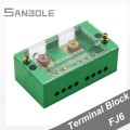 FJ6 Terminal Block Single-phase 2-IN 8-OUT Wire Connection Row 220V Household (Neutral Live Wire) Part Line Distribution Box