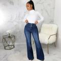 Femenino Bell Bottom Jeans elástico