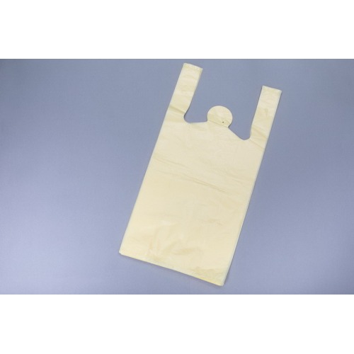 Plastic Reusable Smiley Face Brown White Shopping Bags