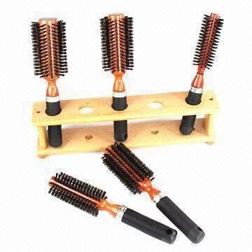 Bamboo Hair Comb with Rubber Handle Cover, Promotes Blood Circulation