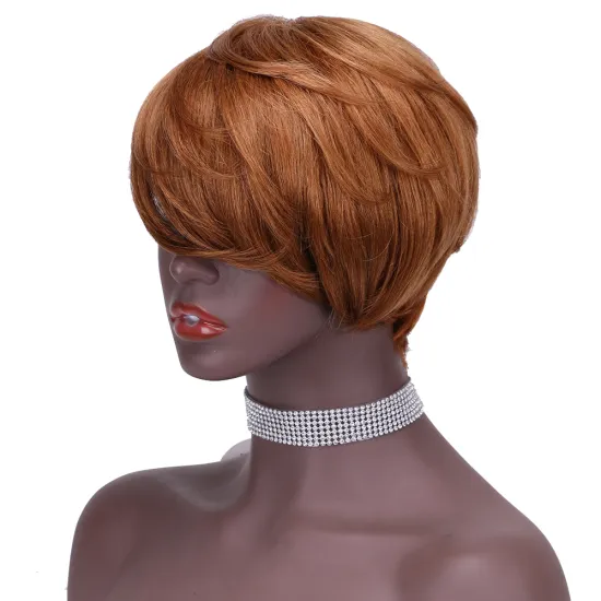 wholesale two tone gold orange T color ombre piexie cut short bob wigs virgin remy Indian malaysian brazilian human hair wigs