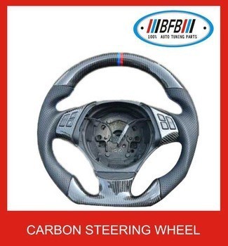 China Manufacturer E90 Carbon Car Steering Wheel Wrap With Leather