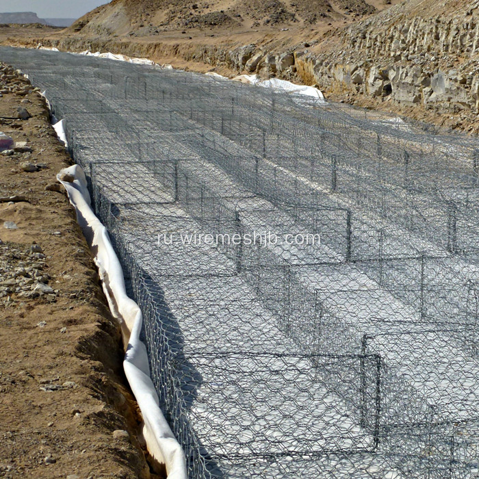 Покрынная PVC Шестиугольная Коробка gabion ячеистой сети 