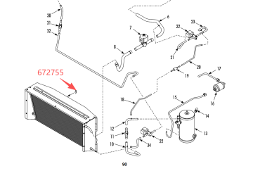 Thermo King Coil - Model Condenser/ Radiator 672755/ 3E722260G01 untuk unit T -Series Bahagian Aftermarket