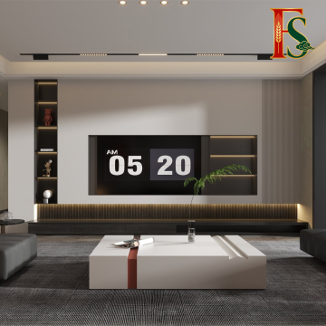 Sleek Matte Custom TV Background Display Cabinet