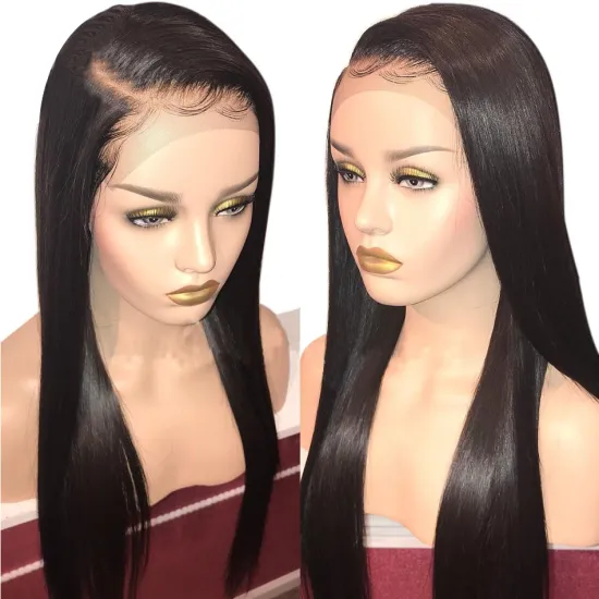 Original 180% Density Brazilian Straight Human Hair Lace Closure Wig 4*4, 100% Unprocessed Virgin Cuticle Aligned Hair Wig