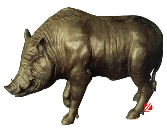 bronze fat decorative pig statue