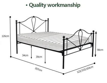 2021 Minimalist Wrought Iron Bed for Bedroom Furniture