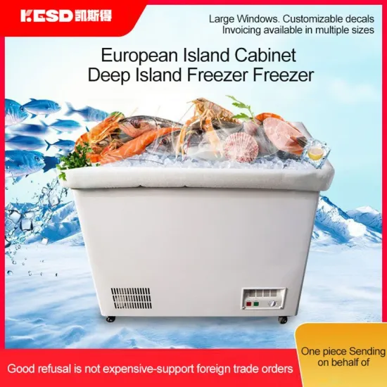 Top Open Showcase Deep Freezer Glass Door Chest Freezer Commercial Display Freezer