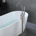 Brass Brushed Nickel Self Standing Tub Faucet Filler