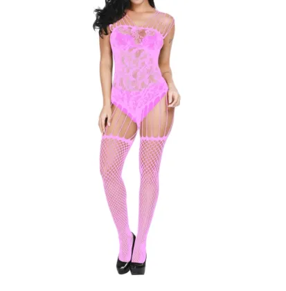 Transparent Mesh One-Piece Pajamas