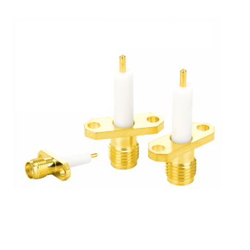 SMA Flange with 2 Holes, Outer Screw, and 12mm Copper Inner Hole Antenna Holder