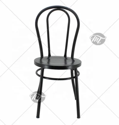 Vintage Black Metal Bentwood Stack Thonet Cafe Chair for Wedding Events and Dining Room