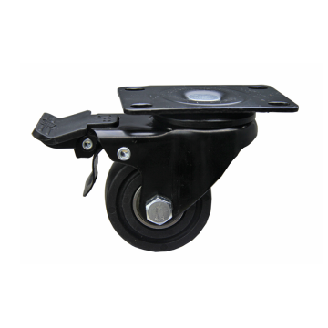 Hoog laadcapaciteit 2,5 inch casters met PP -bovenplaat, dubbele kogellager en een lage zwaartekracht draaiingsremsysteem