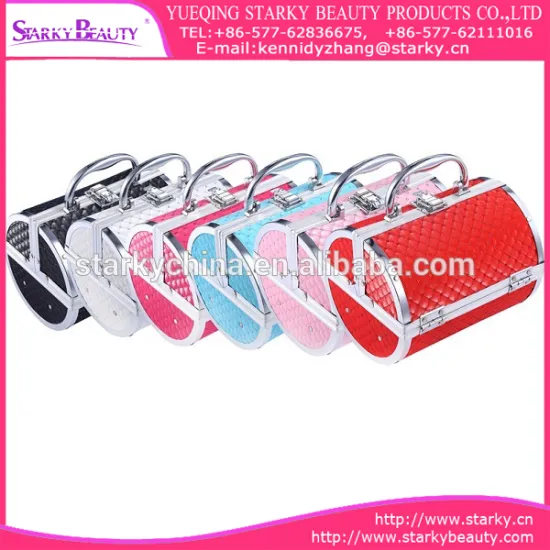 Waterproof cosmetic case,brown trolley lamp beauty case,travel make up case