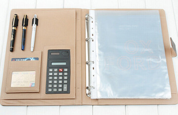 A4 PU Leather Business Portfolio with PP Sheets