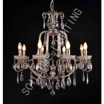 5 lights classical american style iron chandelier in silver foil finis