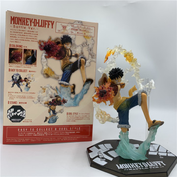 One Piece Luffy 3D2Y Rubber Fire Fist Battle Ver. OP Zoro Monkey D Luffy Sanji PVC Action Collection Figure Model 14cm