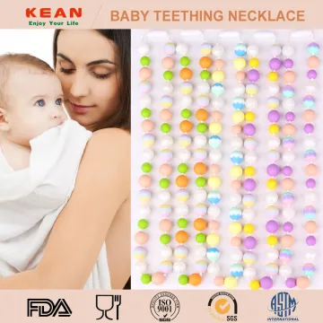Safe BPA Free Beaded Baby Teething Necklace