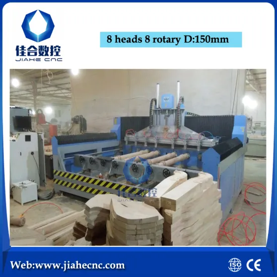 8 spindle 8 rotary axis cnc router professional for wood stairs, wood sculpture ect