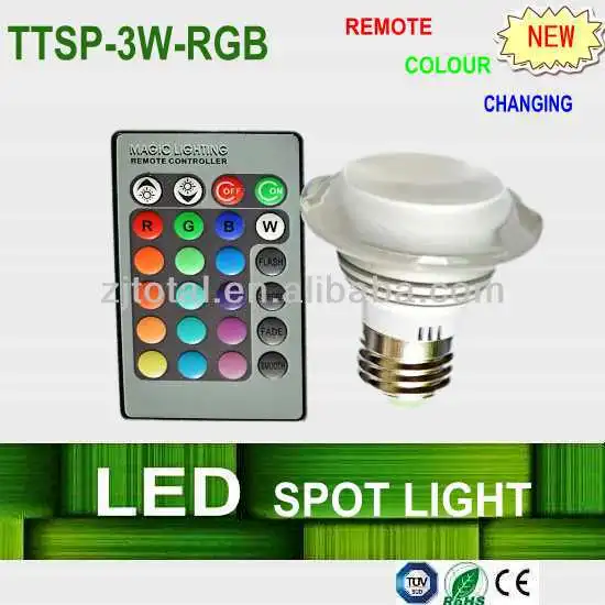 CE ROHS,3W RGB LED SPOT LIGHT,HANGZHOU FACTORY,REMOTE