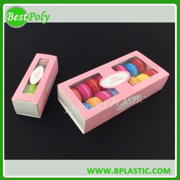 High quality 6 pack or 12 pack gold print macaron gift box diy