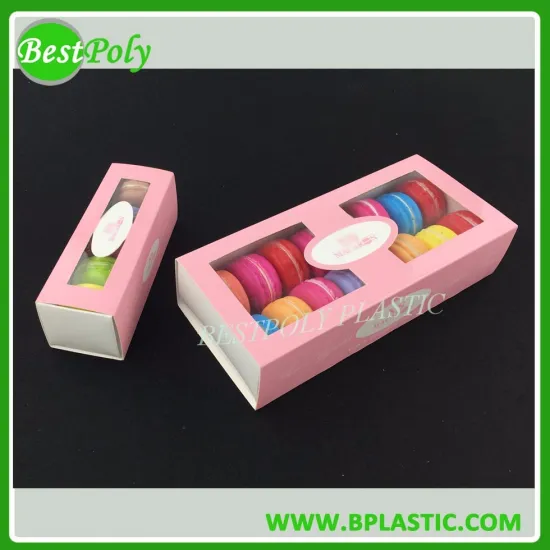 High quality 6 pack or 12 pack gold print macaron gift box diy