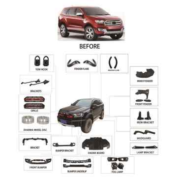 2015-2018 Ford Everest actualizado al kit de cuerpo Raptor para accesorios 4x4