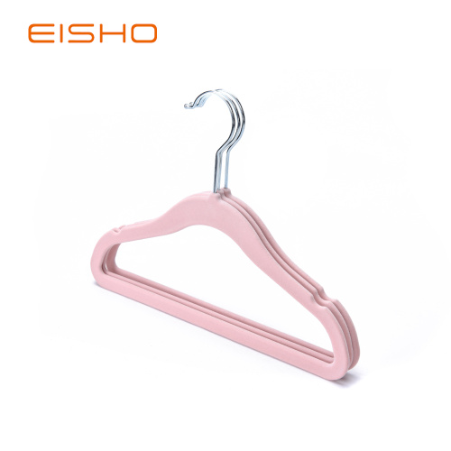 EISHO Pink Velvet Beflockte Baby Kleiderbügel