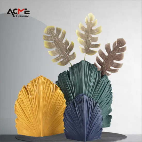 Unique Nordic Modern White Matte Leaf Ceramic Vases: Elegant Home Decoration and Flower Art Accessories