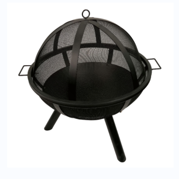 Hot sale black modern round ball firebowl wood and charcoal fire pit for outdoor use