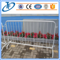 Galvanized metal pedestrian barriers fence