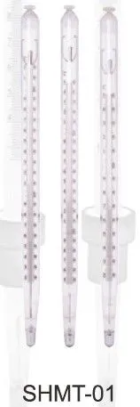 φ12 * L210 Accuracy 1% Mercury Column Maximal Laboratory Thermometers