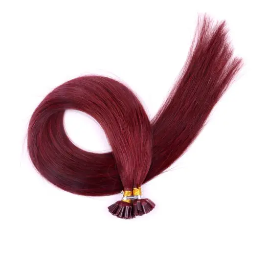 Wholesale 22Inch Virgin Cuticle Aligned Pre Bonded Nail Tip Italian Keratin Hair Extension Human Raw Indian U Tip Hair