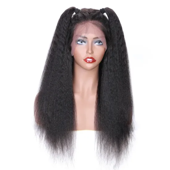 Brazilian Remy Human Hair Lace Front Wig For Black Woman Wholesale Cuticle Aligned Kinky Straight Hair Lace Frontal Wig Vendor