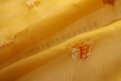 Cheap nylon embroidery flower design fabric on organza