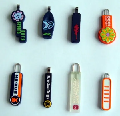 new trendy engraved special logo soft pvc ykk zipper puller