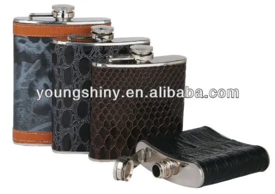 8oz S.S.HIP FLASK W/PU COVER