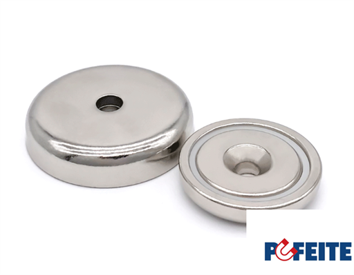 Magnets de pot plat de néodyme Ø60x15 mm, avec filetage interne 110 kg 1100 n