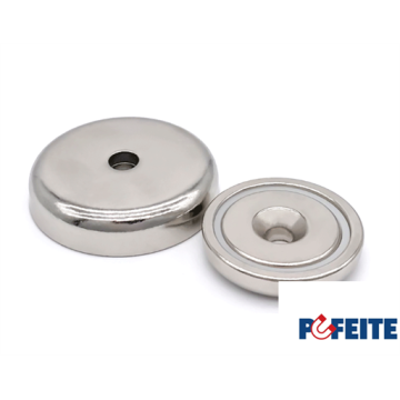 Neodymium flat pot magnets Ø60x15 mm, with internal thread 110 kg 1100 N