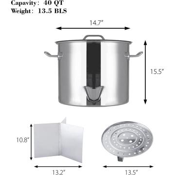 Pot de vapor de vapor tamale de acero inoxidable de 40QT