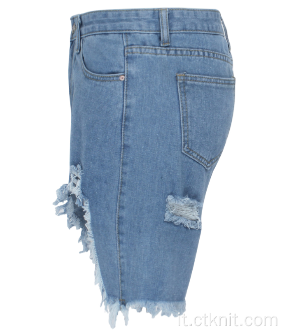 shorts in denim a vita alta